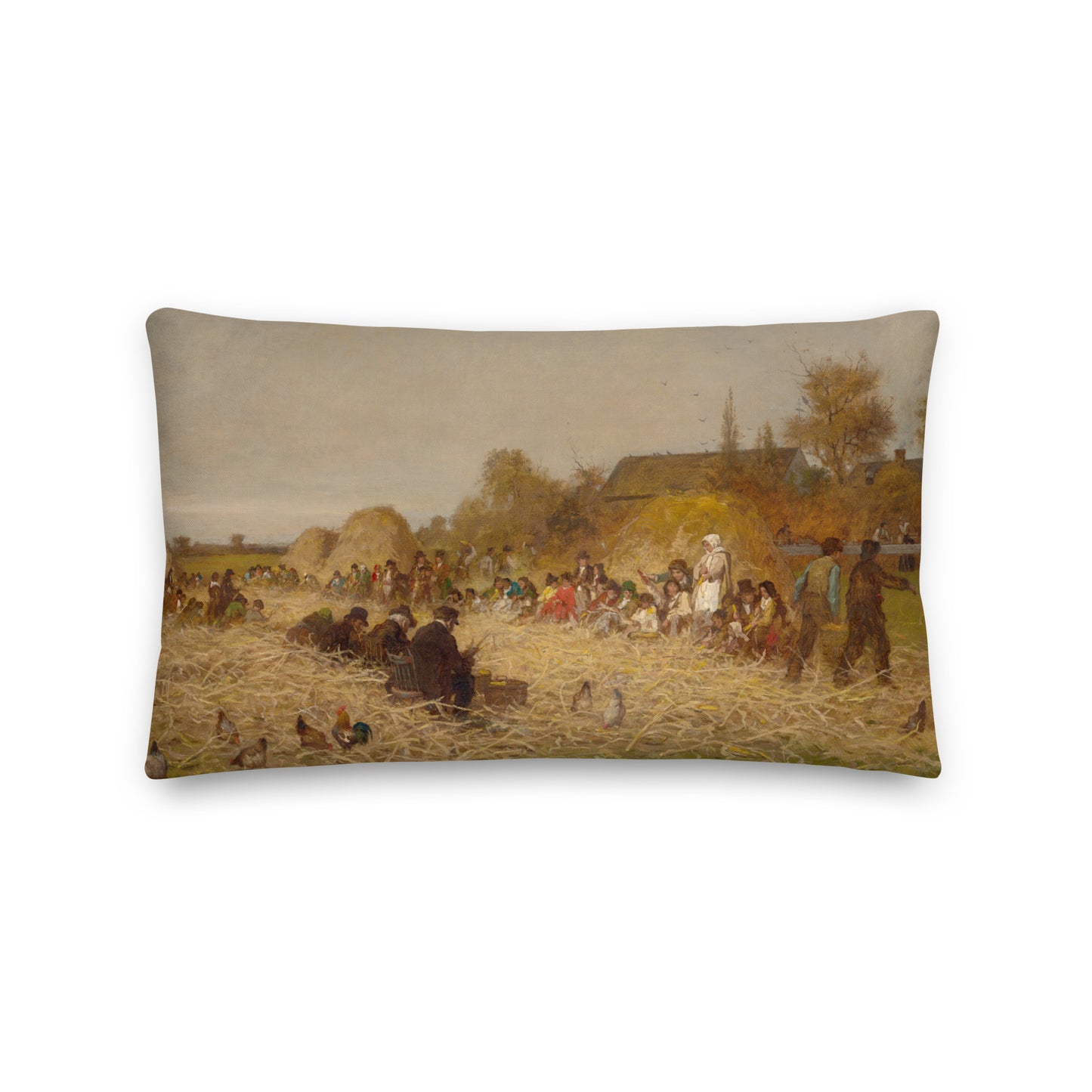 Eastman Johnson's Husking Bee on the Island of Nantucket Throw Pillow