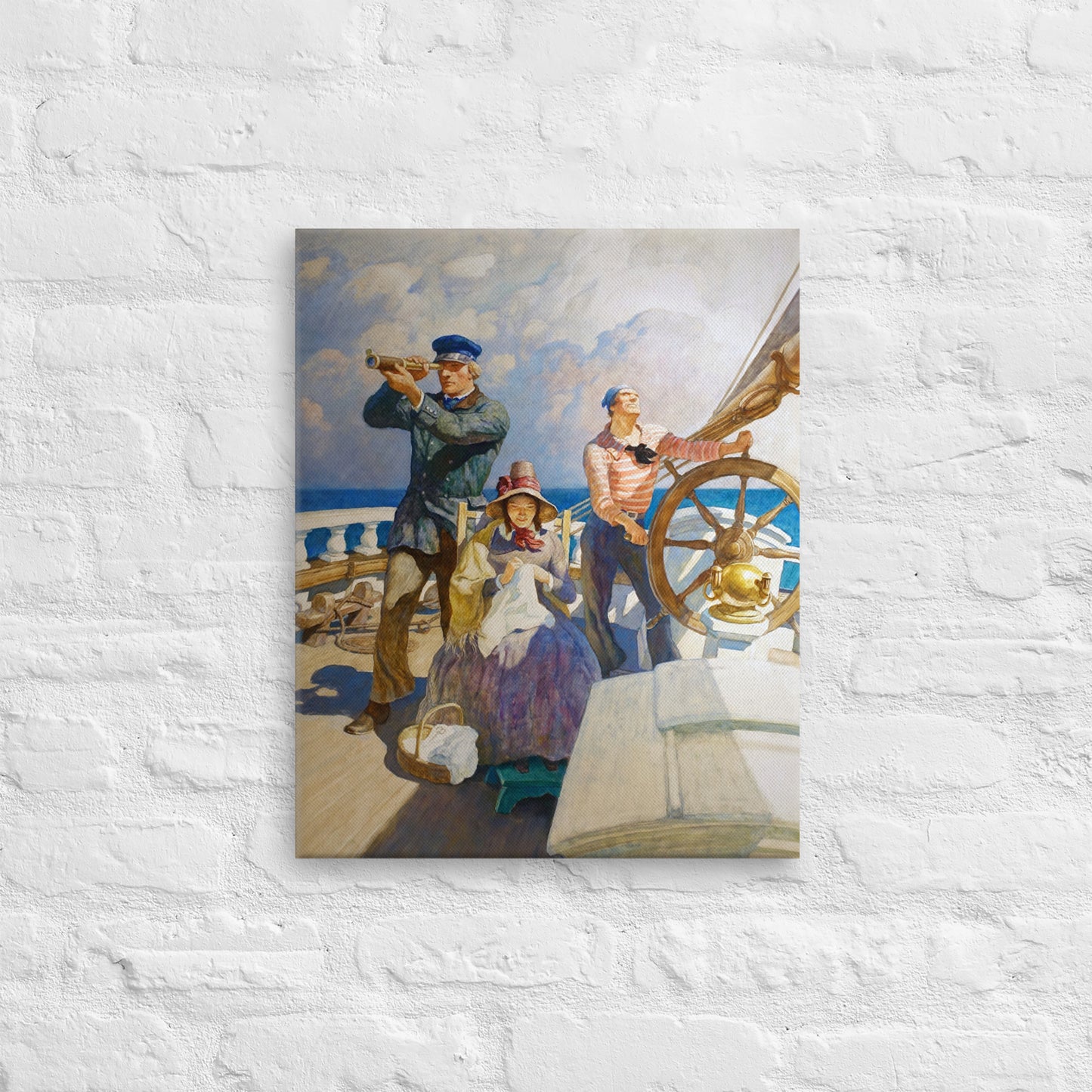 NC Wyeth – They took their wives with them. 1938 Illustration on Canvas