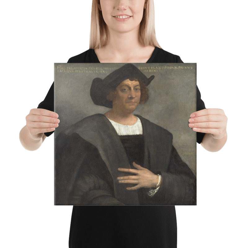 Sebastiano del Piombo's Portrait of a Man, said to be Christopher Columbus  16 x 16 canvas print